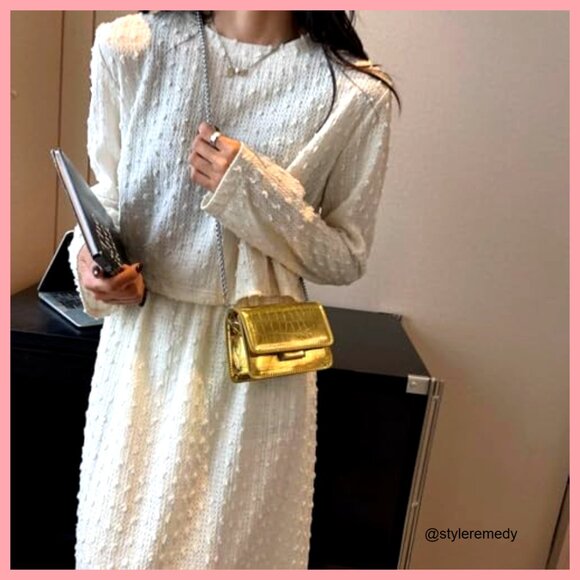 Silver Metallic Puffy Crossbody, Small Crossbody Purse  Metallic Silver PU Leather Crossbody Clutch Mini Purse